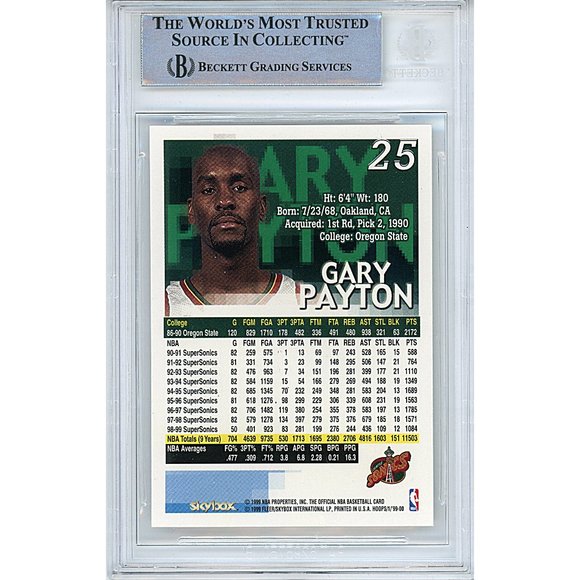 Gary Payton Signed Seattle Sonics '99-00 Hoops Basketball Card Beckett Autograph - Picture 2 of 4